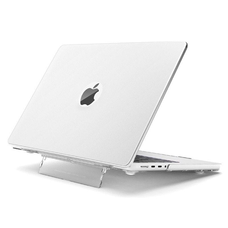 Carcasa de protectie, Pentru MacBook 13.6 Air M2/M3 (A2681/A3113), carcasa de protectie pentru computer, Fudisenn®, carcasa rigida pentru suport invizibil, mata, gol in jos, alb