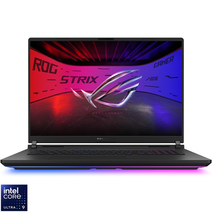 ASUS ROG Strix SCAR 18 G835LW Játékos Laptop Intel® Core™ Ultra 9 275HX processzorral, akár 5,4 GHz-ig, 18", 2,5K WQXGA, Mini LED, 240Hz, G-Sync, 64GB DDR5, 2 TB + 2 TB SSD, NVIDIA® GeForce RTX™ 5080 16 GB GDDR7, operációs rendszer nélkül, Off Black