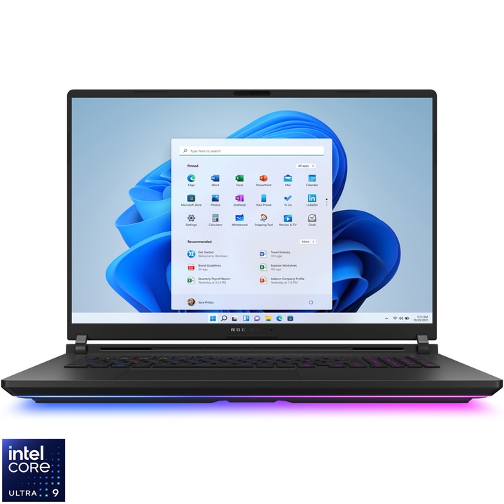ASUS ROG Strix SCAR 18 G835LX Gamer laptop, Intel® Core™ Ultra 9 275HX processzorral, akár 5,4 GHz-ig, 18", 2,5K WQXGA, Mini LED, 240Hz, G-Sync, 64GB DDR5, 2TB SSD, NVIDIA® GeForce RTX™ 5090 24GB GDDR7, Windows 11 Pro, Fekete