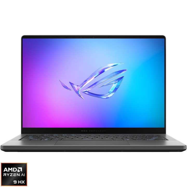 ASUS ROG Zephyrus G14 GA403WW Játékos Laptop AMD Ryzen™ AI 9 HX 370 processzorral, akár 5,1 GHz-ig, 14", 3K, OLED, 120Hz, G-Sync, 64GB LPDDR5X, 1TB SSD, NVIDIA® GeForce RTX™ 5080 16GB GDDR7, NoOS, Eclipse Gray