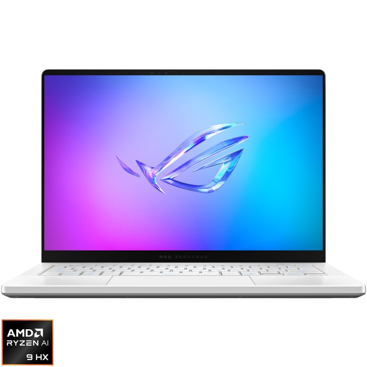 ASUS ROG Zephyrus G14 GA403WW Gaming Laptop AMD Ryzen™ AI 9 HX 370 processzorral 5,1 GHz-ig, 14", 3K, OLED, 120 Hz, G-Sync, 64 GB LPDDR5X, 2 TB SSD, NVIDIA® GeForce RTX 7, 6 GB0, 7 GB Platina fehér