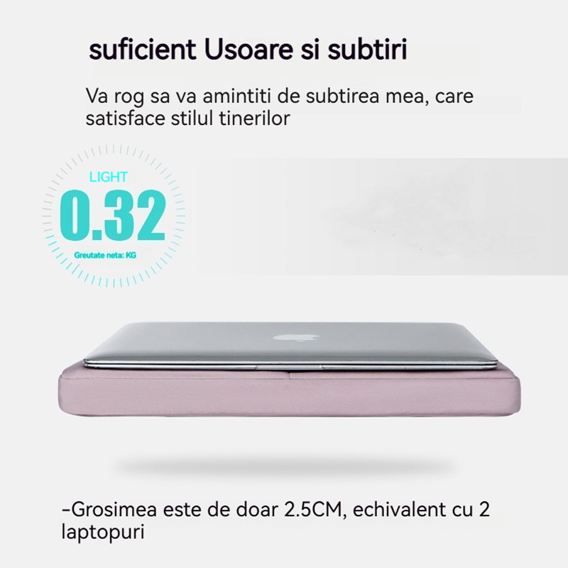 Geanta laptop portabila Fudisenn®, 15'', 15.6'' inch, pentru notebook, ultrabook, captusit interior cu microfibra, Tampa de bumbac perlat ingrosat, impermeabila, compatibila Macbook Pro, Air, Gri