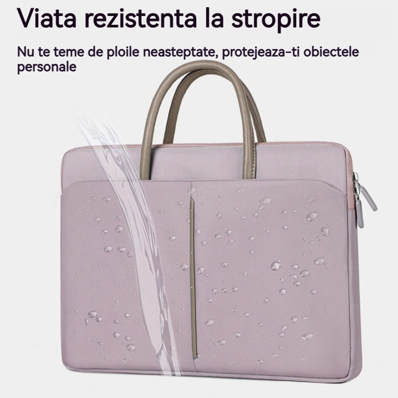 Geanta laptop portabila Fudisenn®, 15'', 15.6'' inch, pentru notebook, ultrabook, captusit interior cu microfibra, Tampa de bumbac perlat ingrosat, impermeabila, compatibila Macbook Pro, Air, Gri