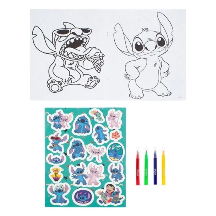 Творчески комплект за оцветяване Lilo & Stitch - 20 листа, 4 маркера и стикери