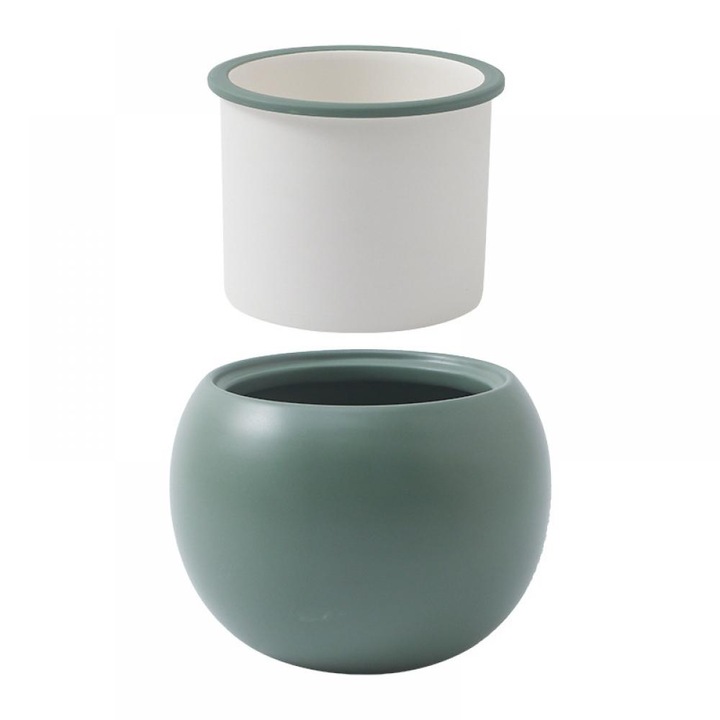 Керамична саксия за цветя, практичен дизайн, система за абсорбиране на вода, многоцветна, за вътрешна/външна употреба