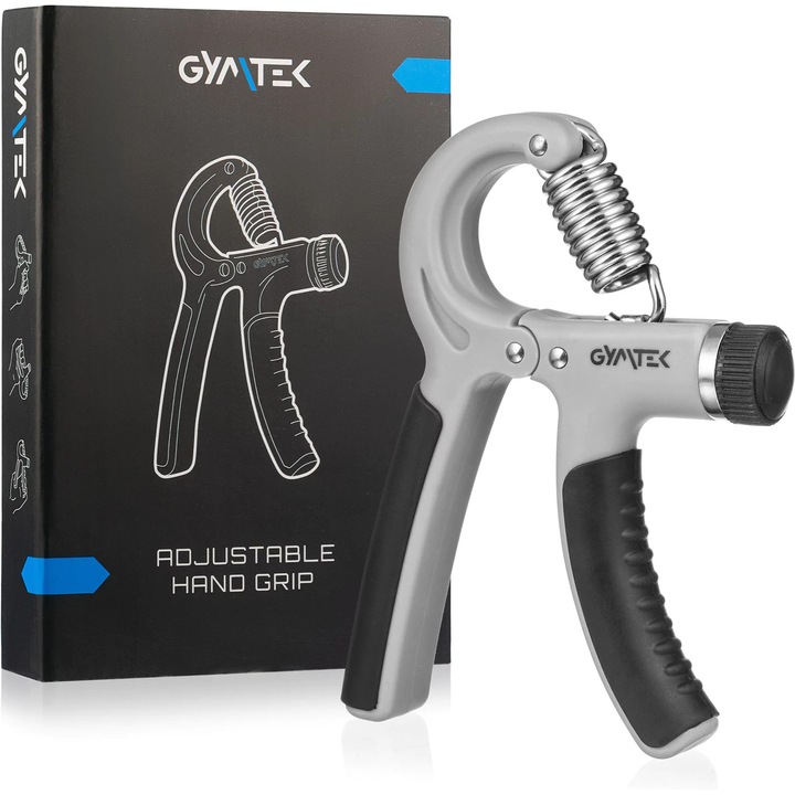 Extensor de mana cu reglaj 10-40kg, Gymtek, antiderapant, 15x11,5x2cm