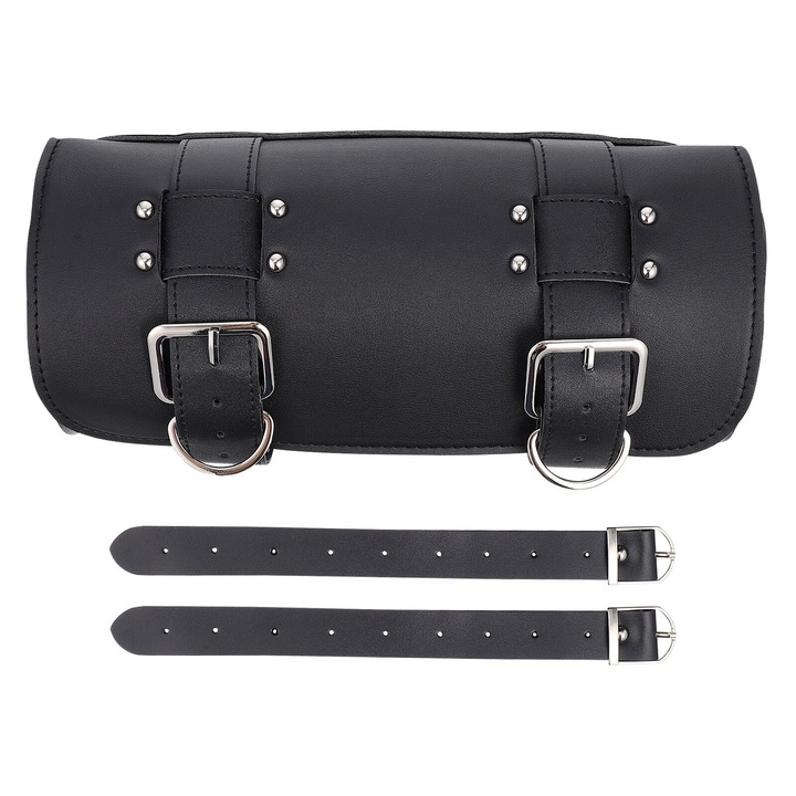 Geanta de depozitare pentru motocicleta, neagra, 30x14x13cm, din piele, impermeabila