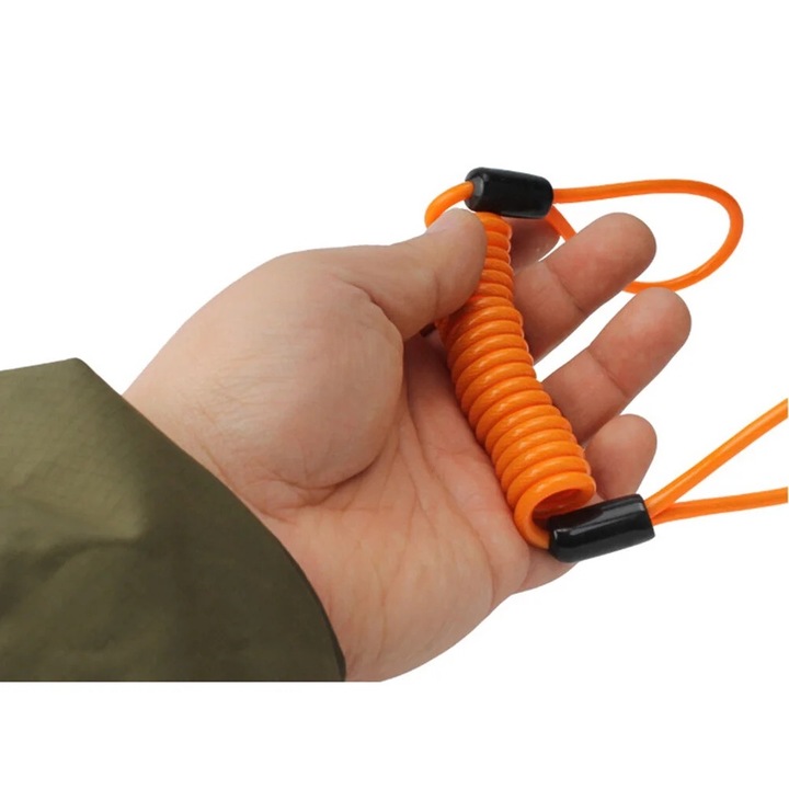 Cablu de blocare disc pentru motociclete, 120cm, 2mm, portocalie