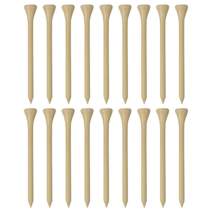Set 100 bucati tee-uri din lemn pentru golf, usor si durabil, natur