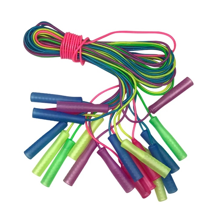 Corzi sarituri, 10 bucati, plastic, 250x2x2cm, culori la intamplare