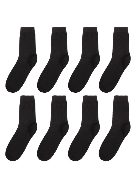 Set 8 perechi sosete negre pentru barbati, marime One Size INTL, material sustenabil