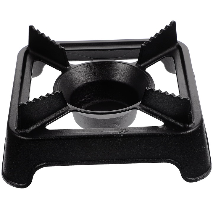 Arzator camping, fonta, negru, 20x18x9cm, portabil