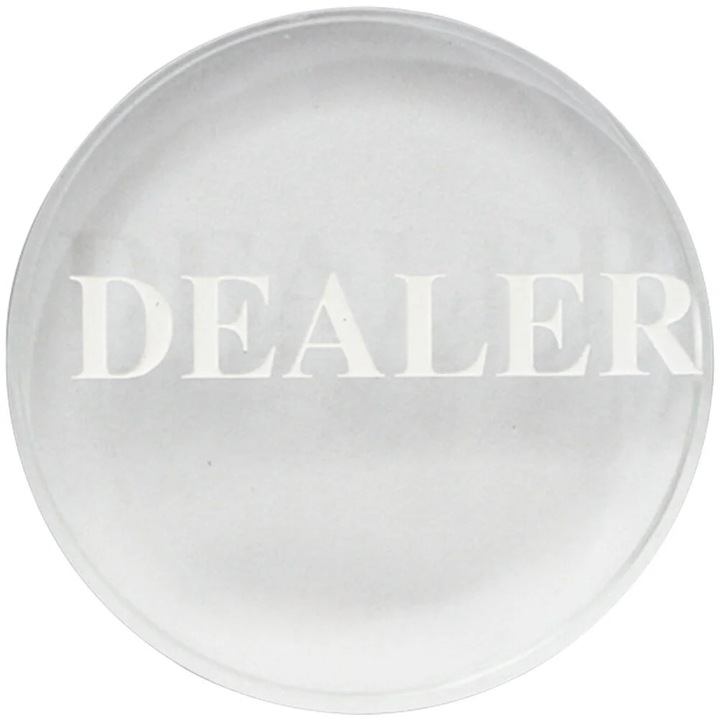 Set dealer poker transparent, 5.90x5.90x1.00cm, material cristal K9
