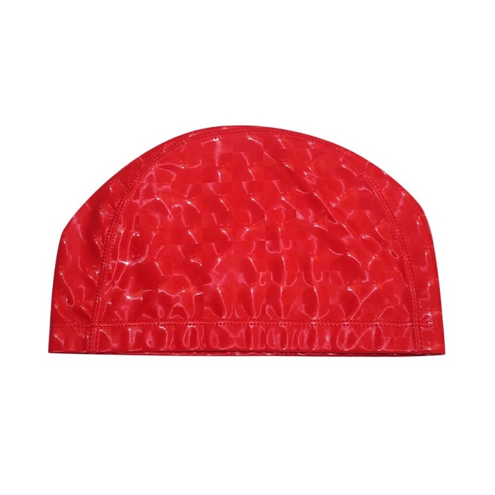 Casca de inot elastica din PU, rosie, 21x12x0.2cm, unisex