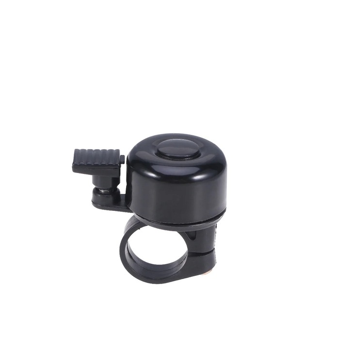 Sonerie bicicleta, neagra, 5x3x5cm, din aliaj, pentru biciclete, trotinete, motociclete, set de accesorii