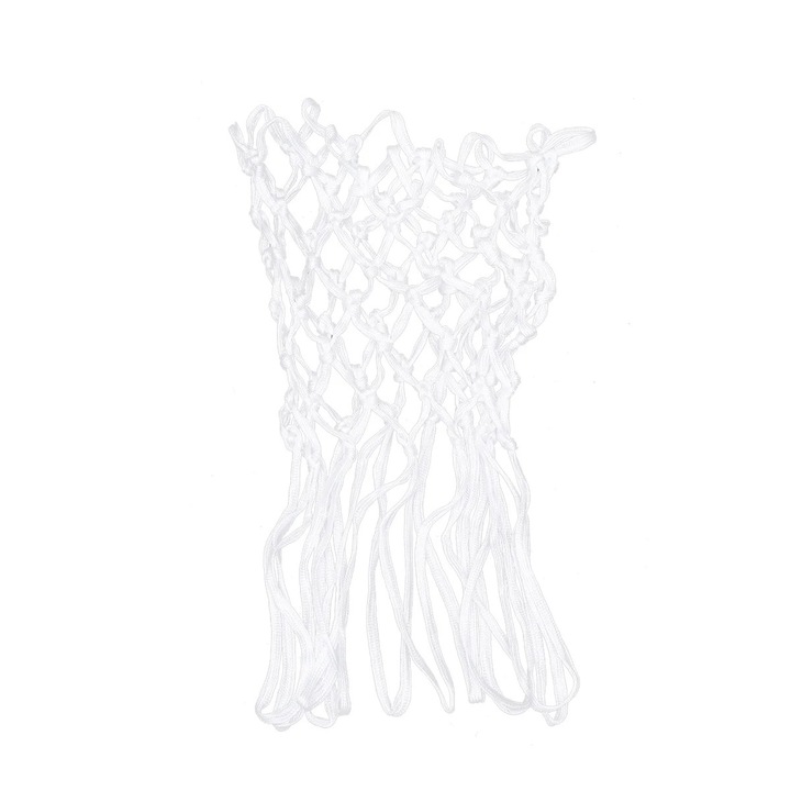 Retea de baschet profesionala din nailon, 12 bucle, alb, 48x20x1cm