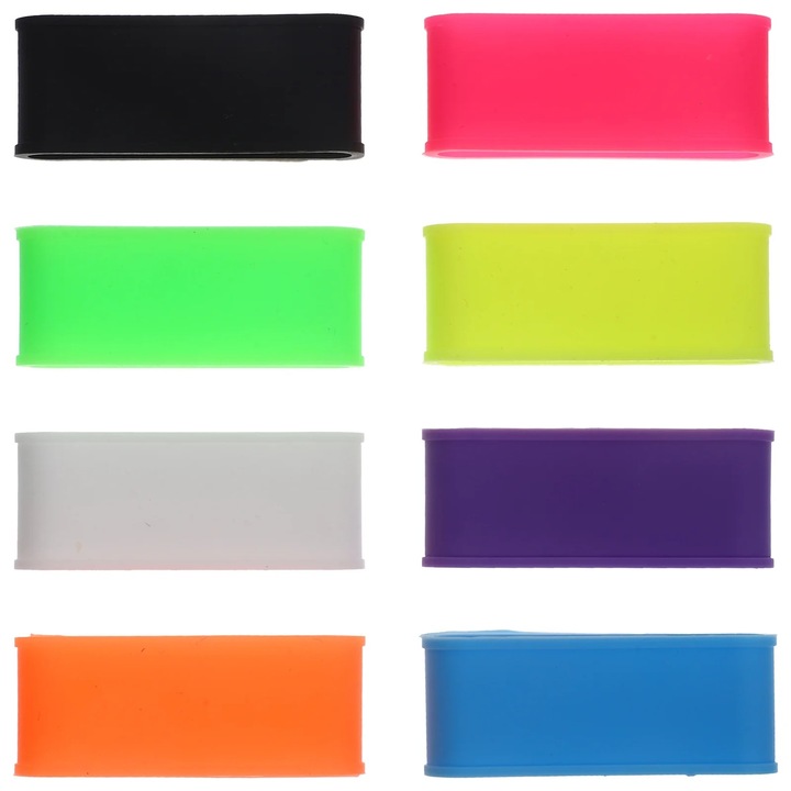 Accesorii tenis, Parvistic, set 8 buc, gripuri din silicon, multicolor, 4x1.5x0.3cm