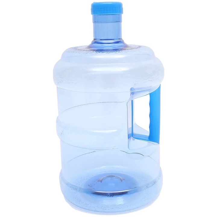 Recipient de apa portabil, 7.5L, design transparent, 37x20x20cm, albastru cerului, set