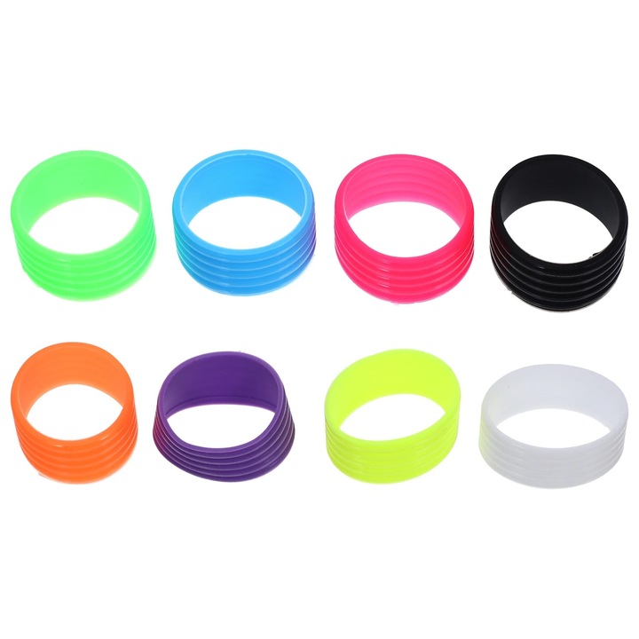 Set 8 bucati benzi antiderapante pentru rachete de tenis si badminton, multicolor, 2.70x1.40x0.30cm