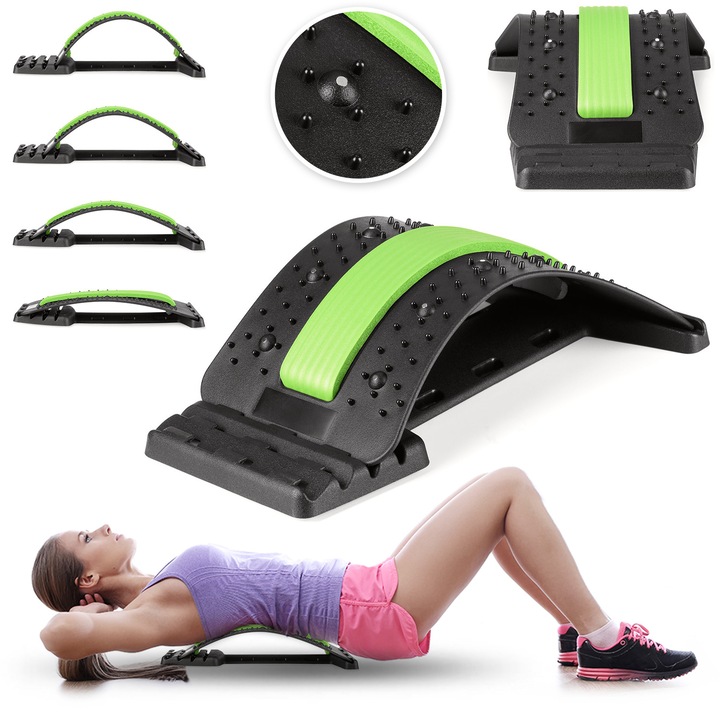 Aparat de masaj pentru spate, Gymtek, 4 niveluri de intindere, PP + spuma NBR, 38.5x24.5cm, maxim 110kg