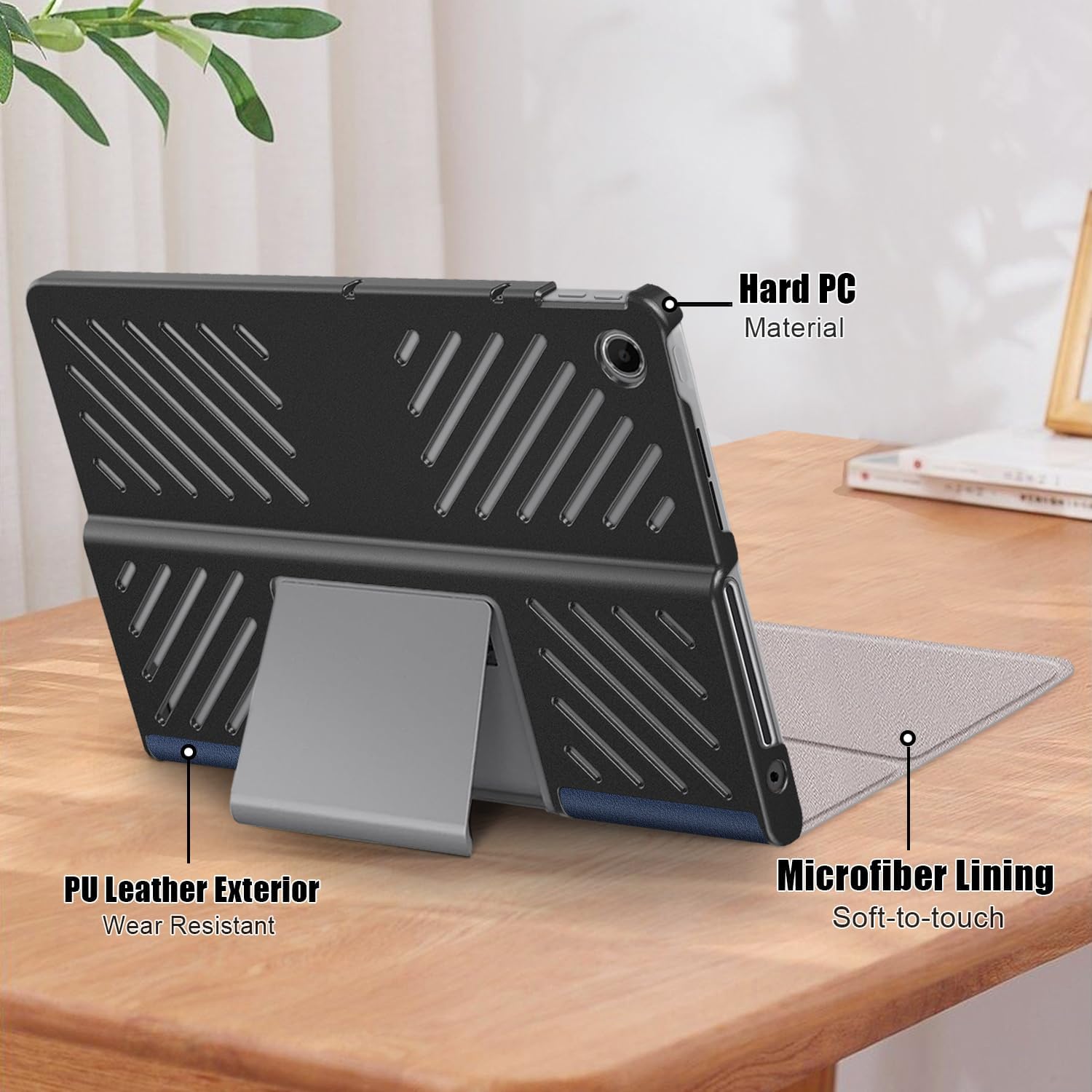Husa pentru Lenovo Tab Plus (TB351FU) 11.5 inch 2024, Carcasa protectoare subtire cu suport si functie de trezire/dormire automata, Marinei