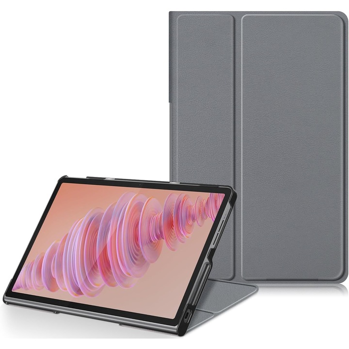Husa pentru Lenovo Tab Plus (TB351FU) 11.5 inch 2024, Carcasa protectoare subtire cu suport si functie de trezire/dormire automata, Gri