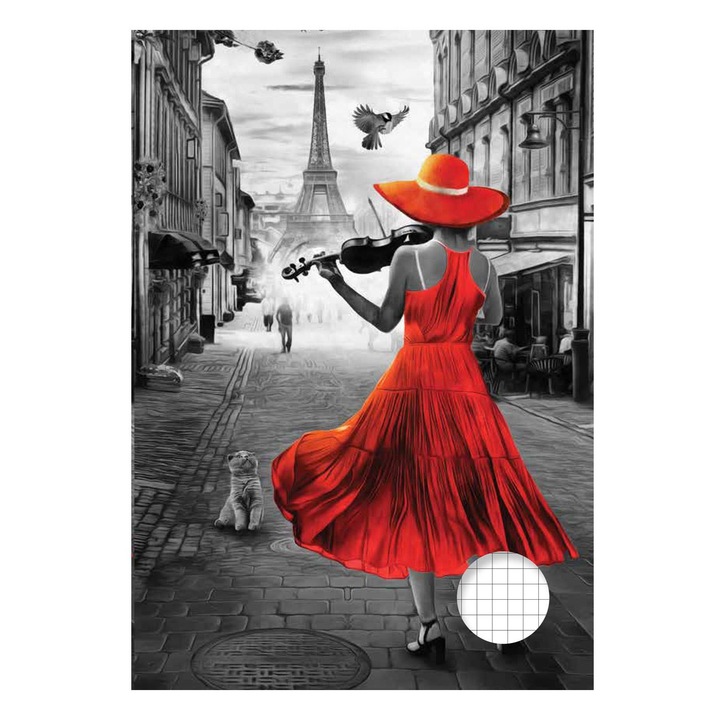 A5-ös matematikai jegyzetfüzet Eiffel-torony borítója - 100F