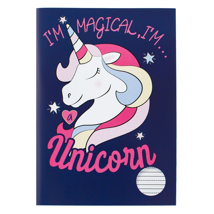 Jegyzetfüzet A5 kék egyszarvú üzenet "I'm Magical" - 40F