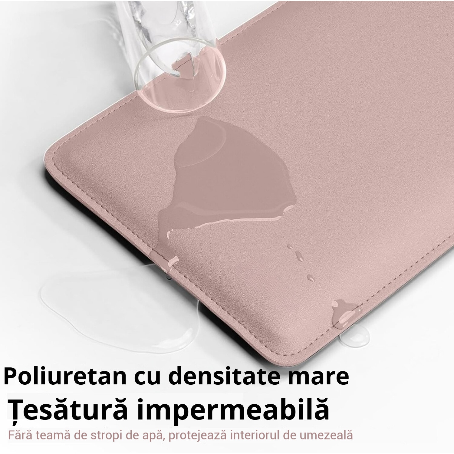 Husa pentru MacBook Pro/Air sau Laptop 13 Sleeve din piele PU premium cu mouse-pad inclus, Fudisenn®, 13.3/14 inchi, Cu geanta de depozitare pentru accesorii, Rezistenta la apa, 345*253mm, Roz