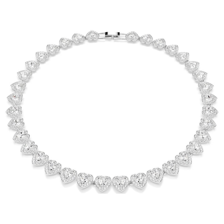 Swarovski nyaklánc, Ariana Grande modell, szívkristályok, ródium bevonattal, 38-45,6 cm