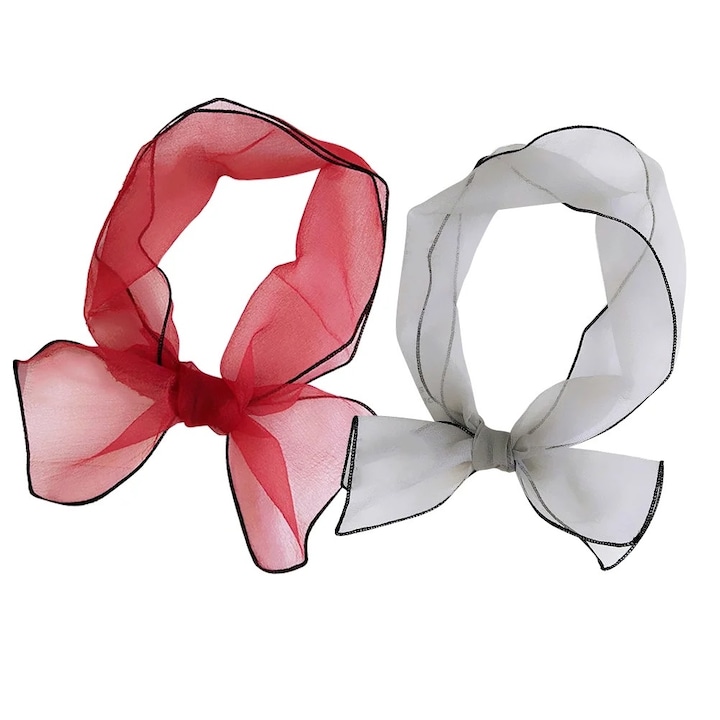Set 2 esarfe din organza, multicolor, 90x16cm