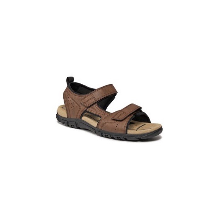 Sandale barbati Geox, 303264413, Piele ecologica, Maro, Maro, 47