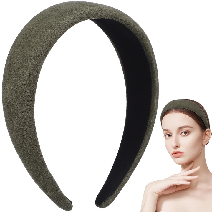 Diadema multicolora din material textil, latime moderata, 15x13x4cm