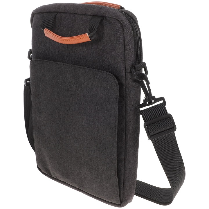ZYBLSSBB, husa geanta pentru laptop din poliester cu bretea reglabila si maner, model LSM2xh1944-BCS0137950, gri inchis, 34 x 25 x 4 cm