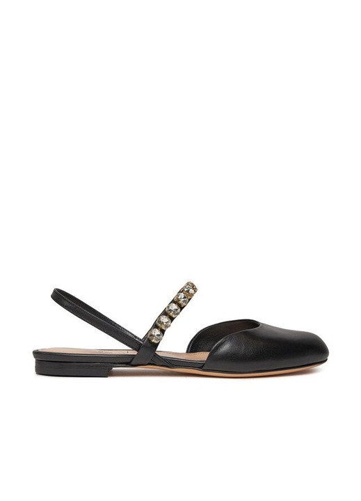 Női szandál Agl, 303581787, Természetes bőr, Fekete, Fekete