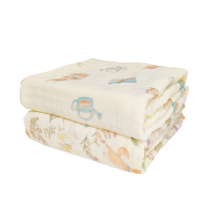 Set 2 prosoape antibacteriene bebelusi, Love baby, Bumbac, 110x110cm, Multicolor
