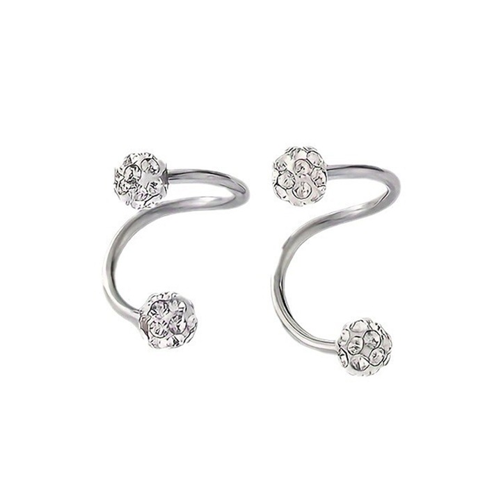 Cercei Pandantiv TREXORA, Argintiu, Design S-Shape, Zirconiu