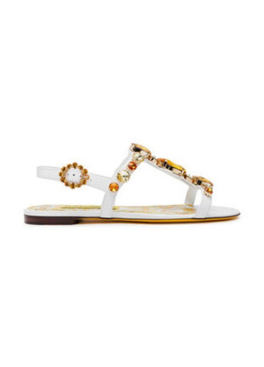 Dolce & Gabbana, Sandale din piele naturala, Alb