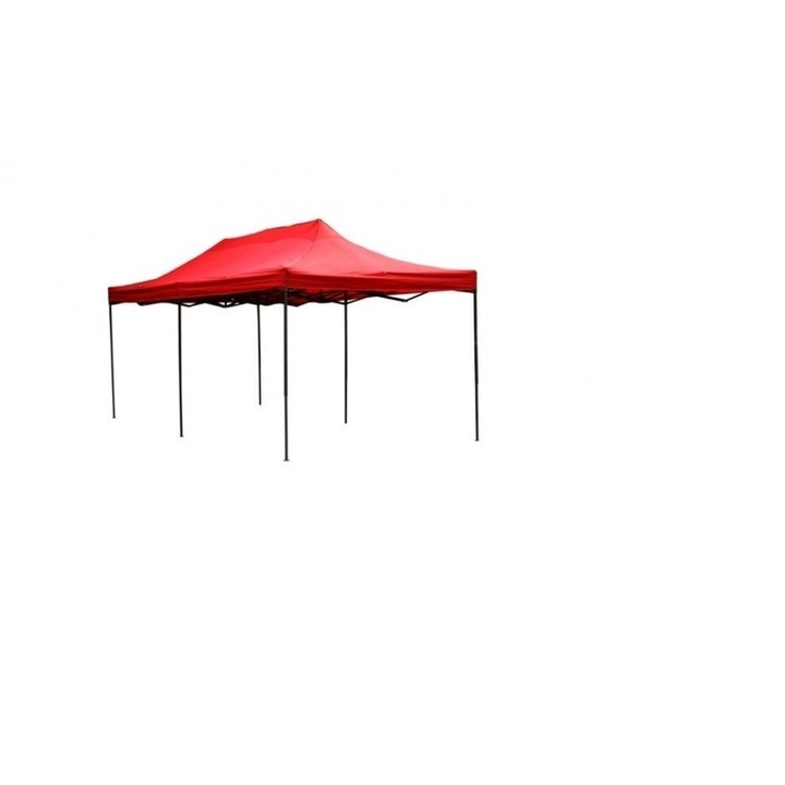 Cort Pavilion 3000 x 6000 mm Rosu Pliabil Cadru Metal pentru Curte, Gradina, Evenimente