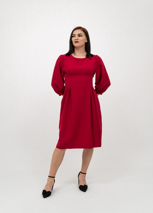 Проста яркочервена рокля Dalinda, Червен