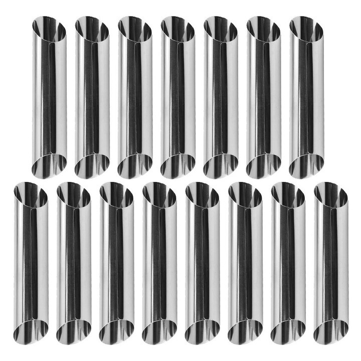 Set 15 forme prajituri din inox pentru croissante, argintii, 12.50x2.70x2.70cm