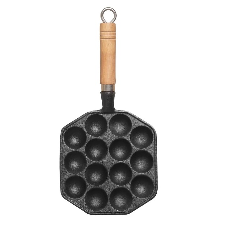 Tigaie Takoyaki, Fier, 37x17x3 cm, Negru
