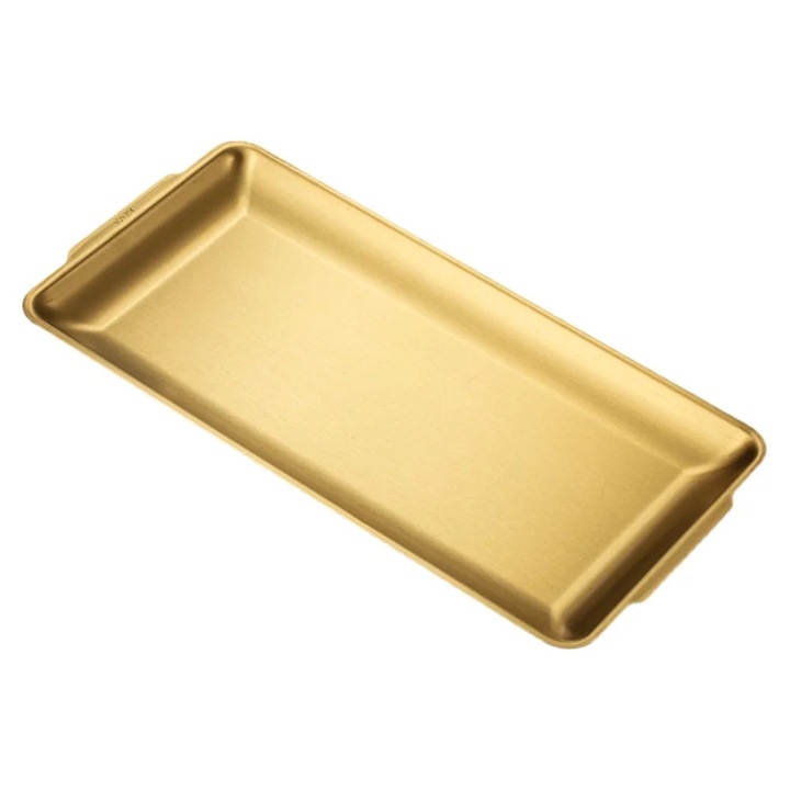 Tava din inox, set, aurie, 32.30x16.20x1.50cm, utilizare multifunctionala