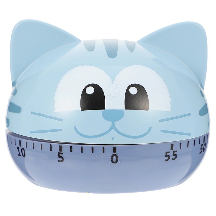 Timer mecanic de bucatarie, set, argintiu, 6x6x6cm