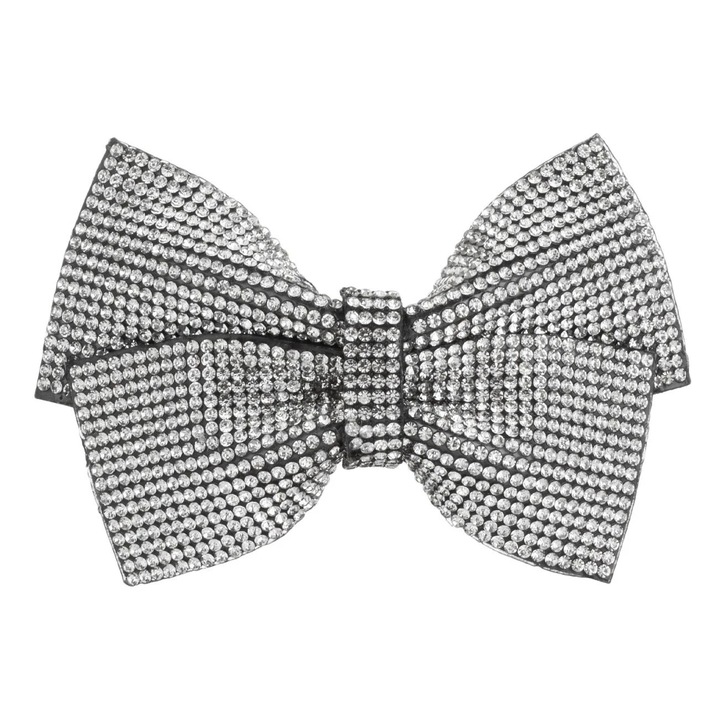 Ezüst strassz masni hajcsat nőknek 9,5 cm