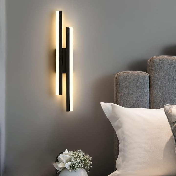Вътрешна LED стенна лампа, Toollight, 16W, 3000K топла светлина, Енергоспестяваща, Лесна инсталация, за коридор, стълбище, спалня, всекидневна