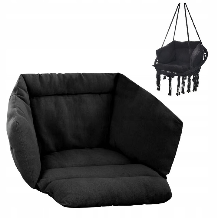 Perna pentru leagan tip cuib si scaun suspendat, impermeabila, 73 x 60 x 10 cm, negru