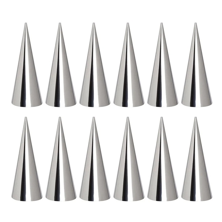 Set 18 forme croissant, inox, argintiu, 12x3x3cm