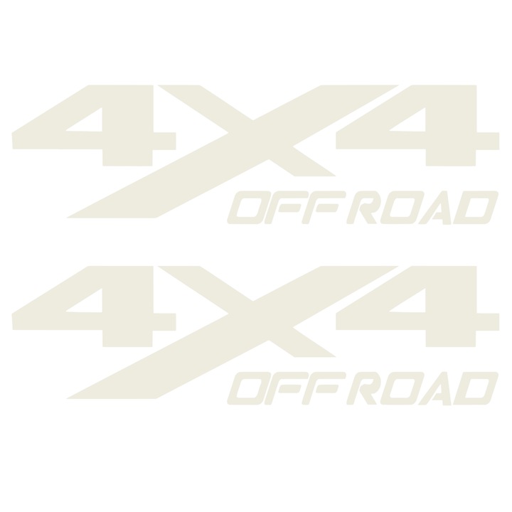 Sticker x2, 4x4 Off Road, Alb, 30cm