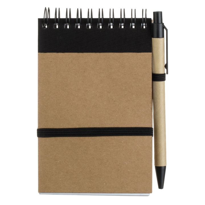 A6-os kraft jegyzetfüzet spirállal és tollal - 60f